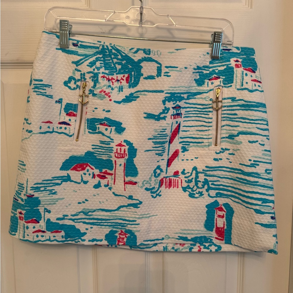 *RARE* Lilly Pulitzer Tate Skirt - Resort White Anchors Away, Size 8 (NWT)